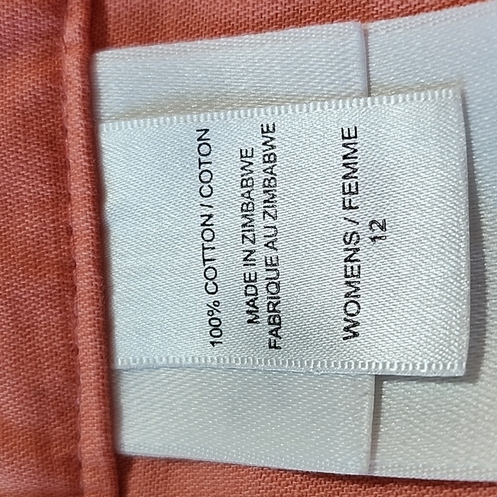 Eddie Bauer- Peach/Coral colored denim skirt - sz 12 - Picture 7 of 8